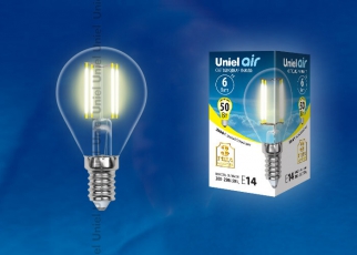 Лампа светодиодная LED-G45-6W/WW/E14/CL GLA01TR LED. 