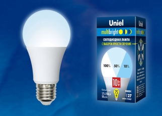 Лампа светодиодная LED-A60-10W/NW/E27/FR/MB PLM11WH LED. «А», матовая. Серия Multibright. 4000K 100-50-10 . | UL-00002372 | Uniel