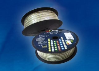 Лента светодиодная 220В 50м теплый белый свет ULS-2835-60LED/m-10mm-IP67-220V-8W/m-50M-WW | UL-00000660 | Uniel
