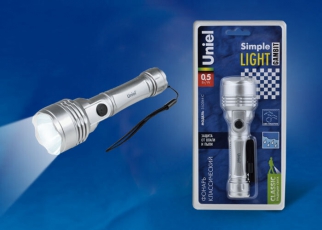 Фонарь универсальный S-LD044-C Silver «Simple Light Gambit», пластик, 0,5 Watt LED, упаковка кламшелл, 2хАА н/к, цвет серебро | UL-00000206 | Uniel