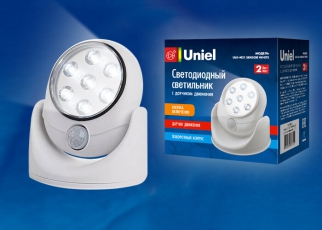 Светильник светодиодный накладной ULK-N21 SENSOR WHITE LED с датчиком движения на батарейках 4АА белый | UL-00002915 | Uniel
