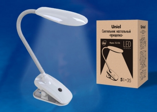 Светильник настольный TLD-546 White/LED/350Lm/4500K «прищепка» 5W Белый | UL-00002234 | Uniel