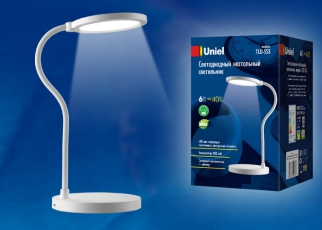 Светильник настольный TLD-553 White/LED/400Lm/4500K/Dimmer/USB 6W акк 1200mAh сенсор Белый | UL-00003338 | Uniel