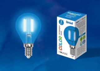 Лампа светодиодная LED-G45-5W/BLUE/E14 GLA02BL LED. 