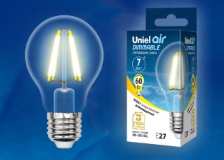 Лампа светодиодная LED-A60-7W/WW/E27/CL/DIM GLA01TR LED диммируемая. 