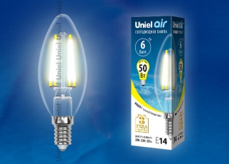 Лампа светодиодная LED-C35-6W/WW/E14/CL GLA01TR LED. 