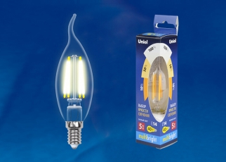 Лампа светодиодная LED-CW35-5W/WW/E14/CL/MB GLM10TR LED. «свеча на ветру», прозр Серия Multibright. 3000K 100-50-10 . | UL-00002368 | Uniel