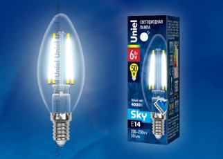 Лампа светодиодная LED-C35-6W/NW/E14/CL PLS02WH LED. 