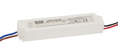 Драйвер 18 Вт 24V для светодиодной ленты Meanwell IP67 140x30x20 мм | LPH-18-24 | VARTON
