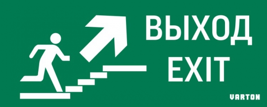 Пиктограмма (Наклейка) Выход / Летница Вверх / Фигура для аварийно-эвакуационного светильника IP20 | V5-EM01-60.001.027 | VARTON