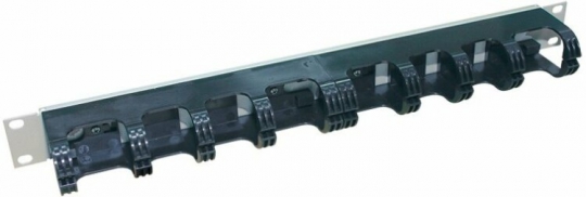 Организатор кабельный WNK-811-100 19'' высотой 1U, с пластмассовыми кольцами, глубина 70мм, цвет светло-серый (RAL7035) | 53873 | Zpas